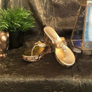 Coach flip flop wedges